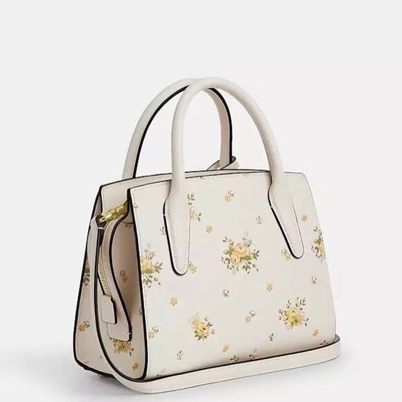NWT COACH Andrea Carryall Bag With Floral Print CAL46 Gold/Chalk Multi - Picture 12 of 16